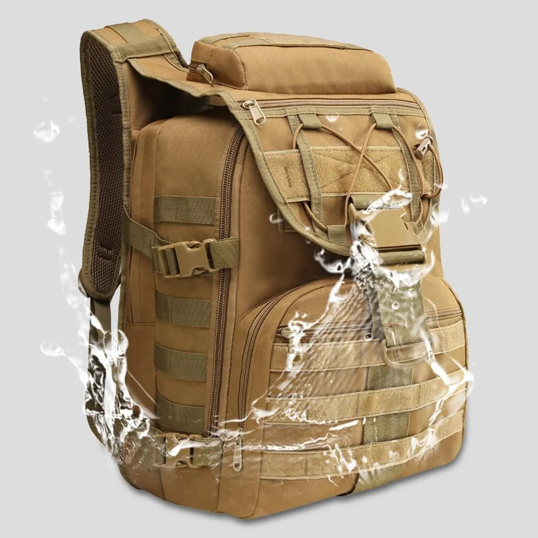 Military Tactical Backpack Army 3 Day Assault Pack Molle Bag Backpacks Hiking Daypacks For Men (Black)