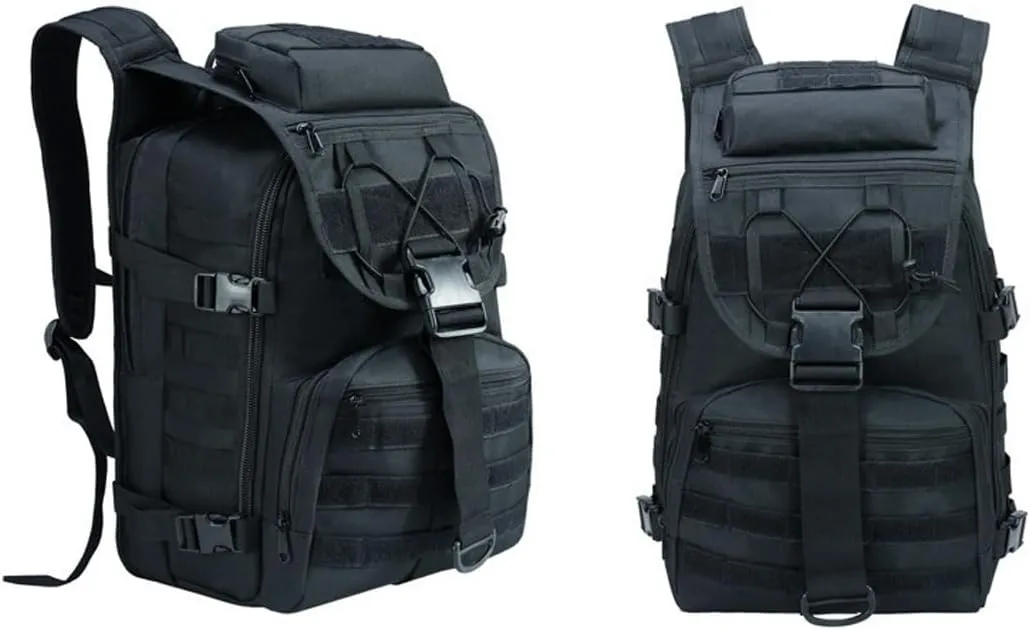 Military Tactical Backpack Army 3 Day Assault Pack Molle Bag Backpacks Hiking Daypacks For Men (Black)