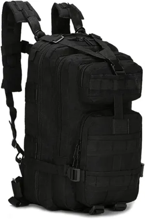 Military Tactical Backpack Assault Pack Molle Bug Out Bag Small Rucksack Molle Backpack for Hiking Camping Hunting Trekking Outdoor Tactical Combat Travel Bag 25L (Black)