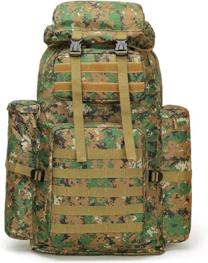 Military Tactical Backpack for Men, 100L Waterproof Camping Hiking Travel Hunting Daypack, Heavy Duty, Adjustable Straps (Camo-1)
