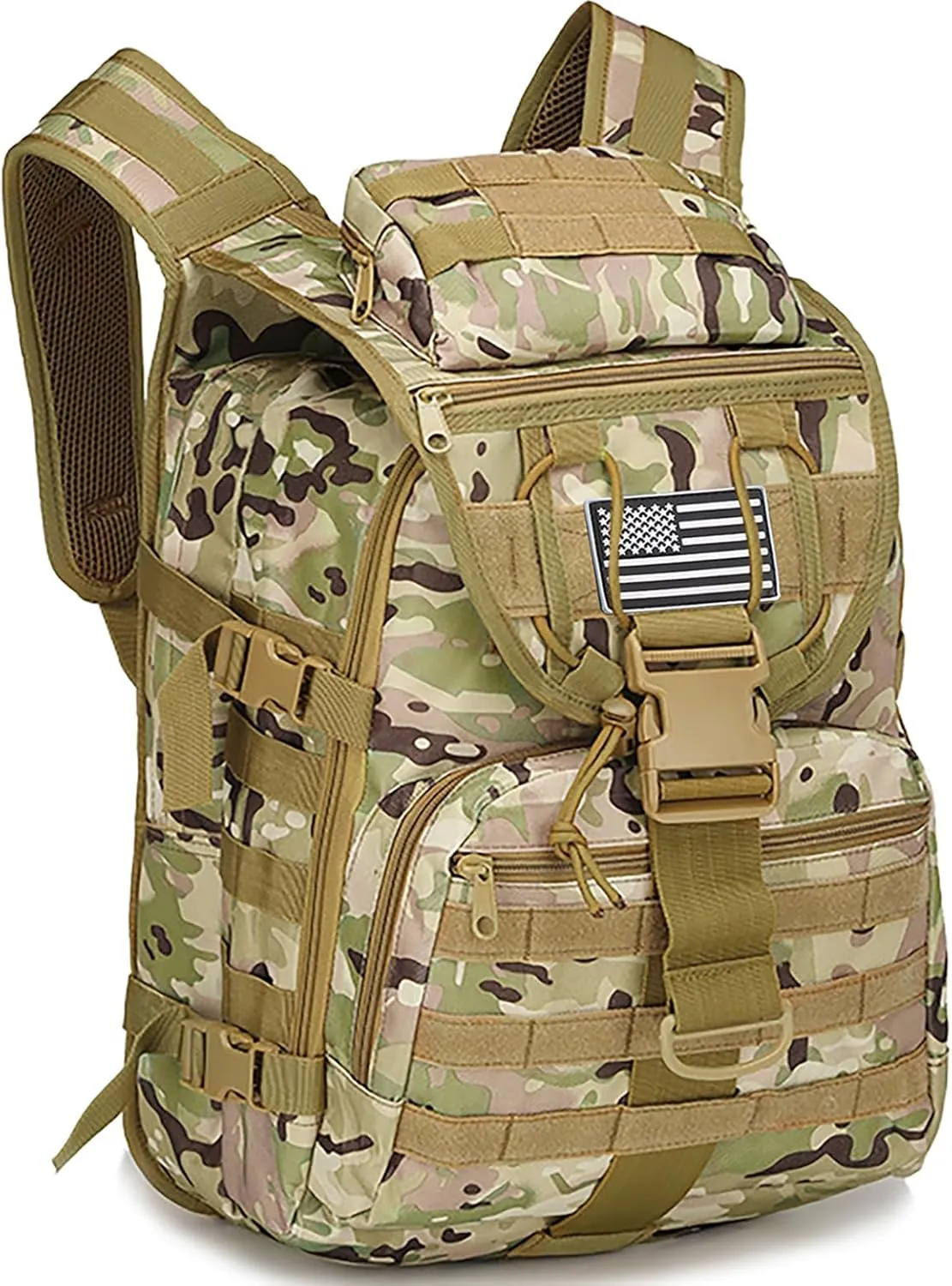 Military Tactical Backpack for Men 35L Army Assault Hiking Camping Backpacks with Molle System (CP Camouflage)