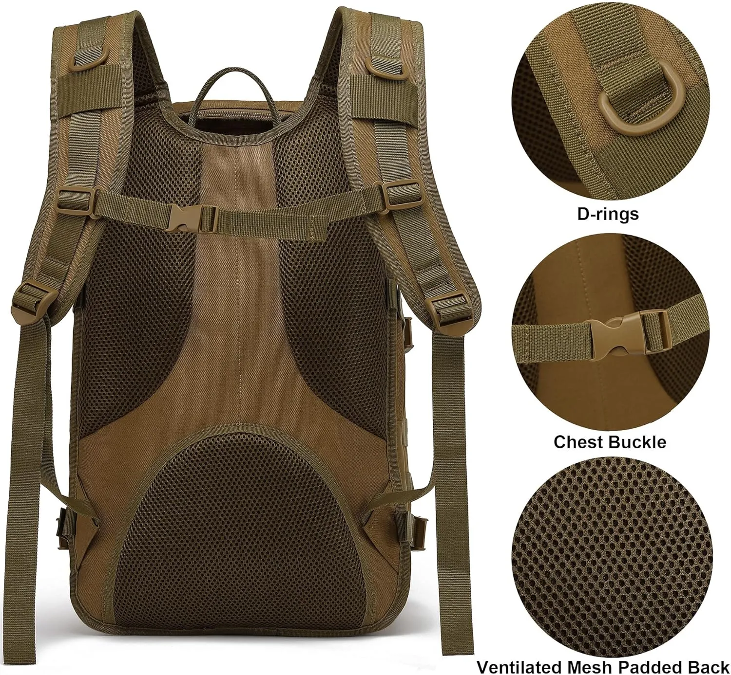 Military Tactical Backpack for Men, Survival Army Backpacks for Camping Hiking Trekking