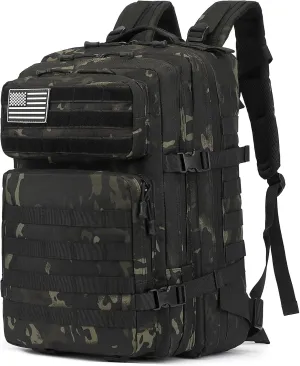 Military Tactical Backpack for Men Women, 3 Day Assault Pack Army Molle Bag Hiking Backpacks (CP Black)