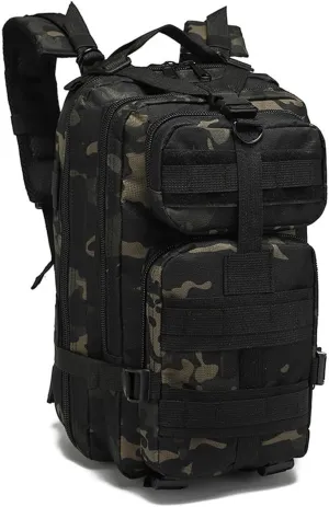 Military Tactical Backpack Rucksacks 3 Day Assault Pack Army Bag for Hunting Trekking Camping Outdoor (CP Black)