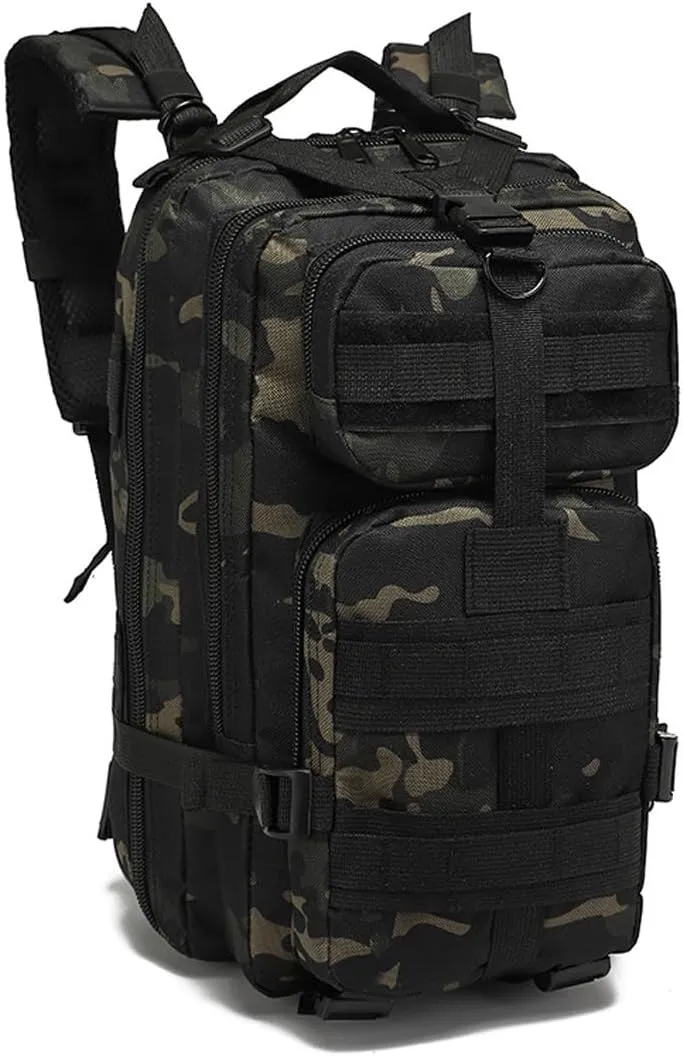 Military Tactical Backpack Rucksacks 3 Day Assault Pack Army Bag for Hunting Trekking Camping Outdoor (CP Black)