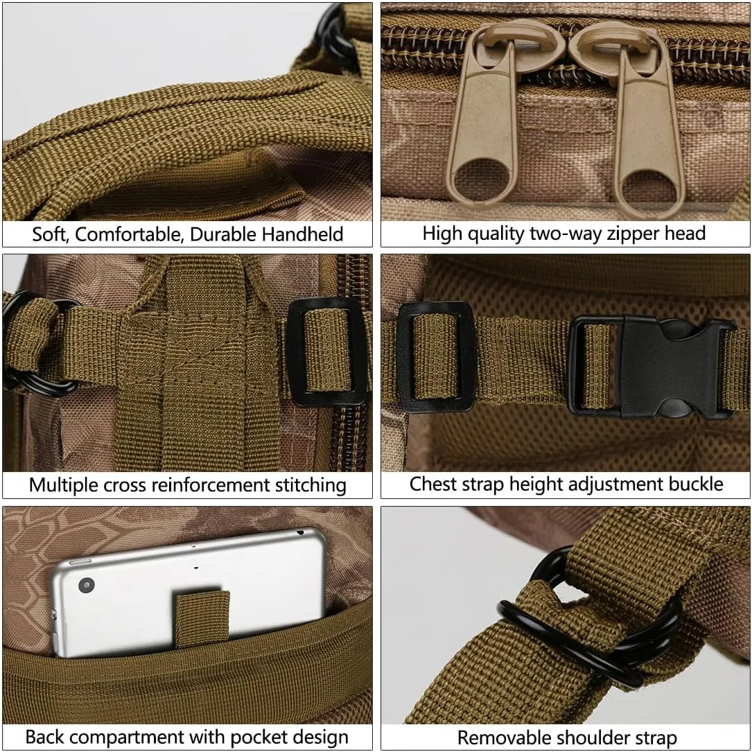 Military Tactical Backpack Rucksacks 3 Day Assault Pack Army for Hunting Trekking Camping Outdoor (Desert Digital)