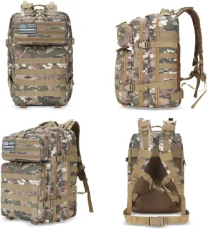 Military Tactical Backpack Waterproof 3 Day Assault Pack Large Capacity Hiking Rucksack (CP)