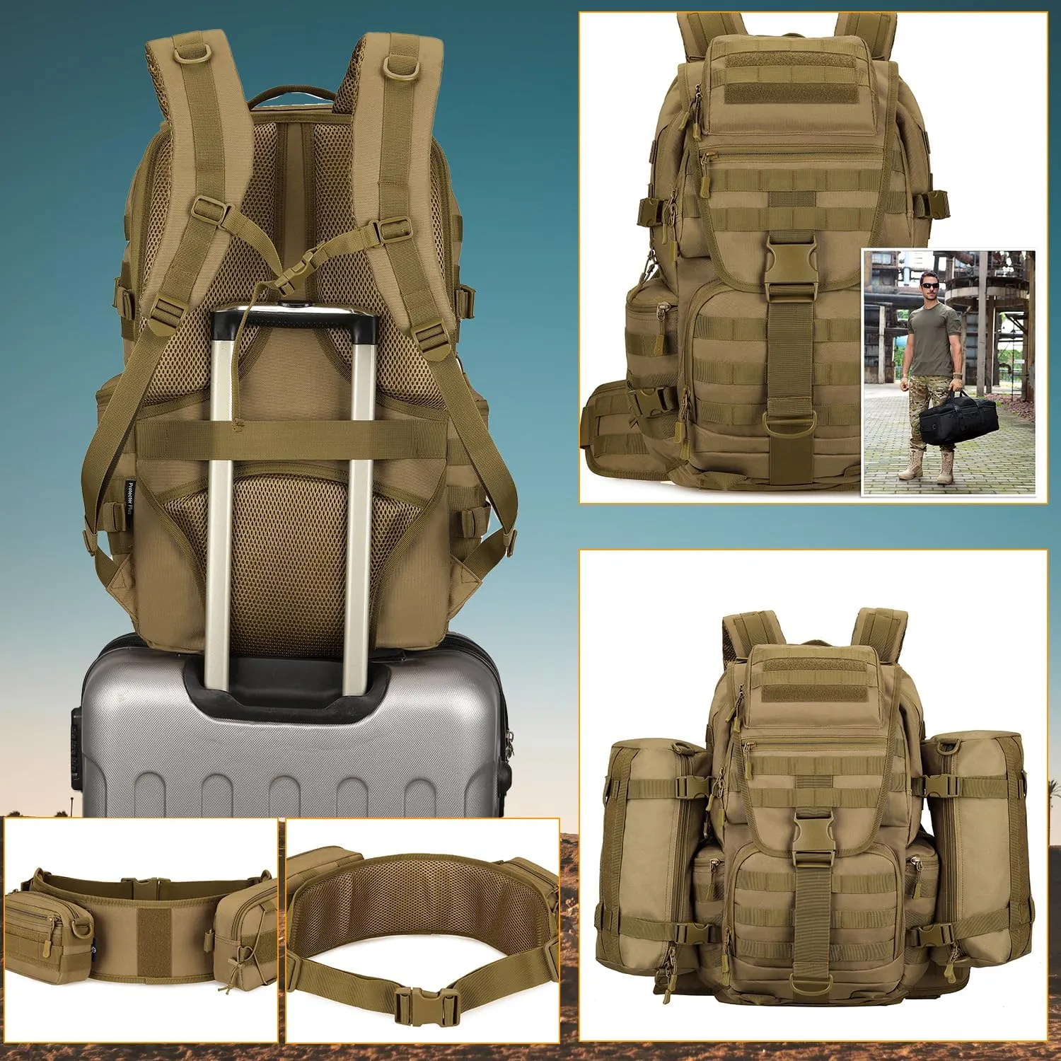 Military Tactical Backpack Waterproof Outdoor Hunting Backpack Large Capacity Hunting Day Pack
