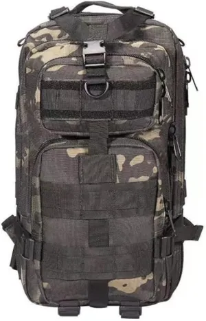 Military Tactical Camo Backpack for Men 40L Large Waterproof Camo Backpack for Hunting Tactical Travel Backpack (Black Camo)