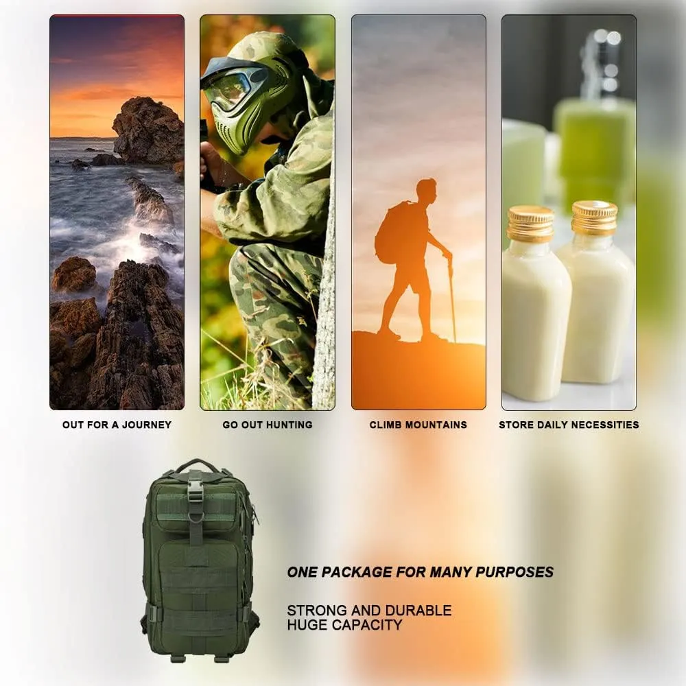 Military Tactical Camo Backpack for Men 40L Large Waterproof Camo Backpack for Hunting Tactical Travel Backpack (Desert Camo N2)