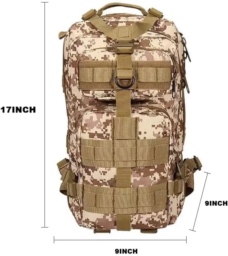 Military Tactical Camo Backpack for Men 40L Large Waterproof Camo Backpack for Hunting Tactical Travel Backpack (Desert Camo N2)
