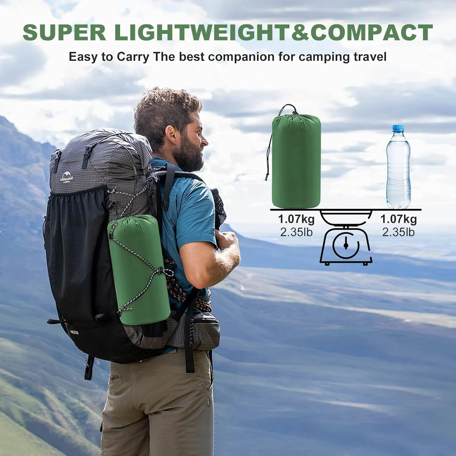 MINGPINHUIUS Camping Sleeping Pad with Pillow: Extra Thick 4.7 Inch Ultralight Self Inflating Air Mat, Connectable 50D Insulated Sleep Mattress for Backpacking, Camp, Hiking, Tent (Olive Green)