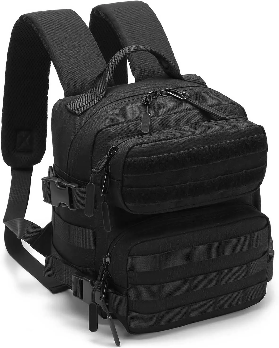 Mini Backpack for Women and Men, 9L Small Hiking Backpack of Gym, Travel, Camping (Black)