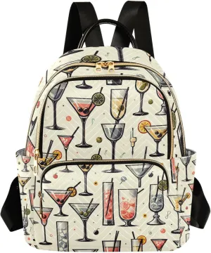 Mini Backpack for Women Tropical Juicy Cocktails Mini Backpack Purse Lightweight Small Daypack, 8.5L
