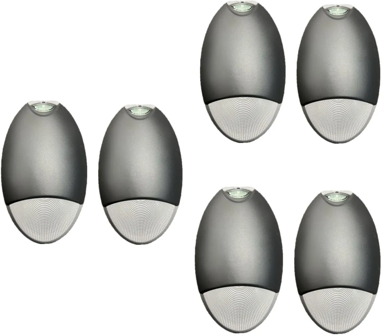 Mini Wall Pack Emergency Light with Battery Backup Photocell Sensor (Black 6- Pack)
