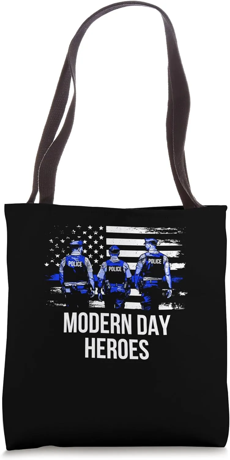 Modern Day Heroes Police Officer First Responders Cops Tote Bag