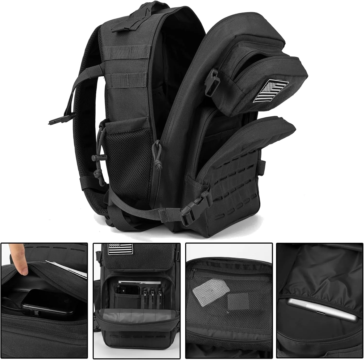 Molle Military Tactical Daypack - 25L with Bottle Holder