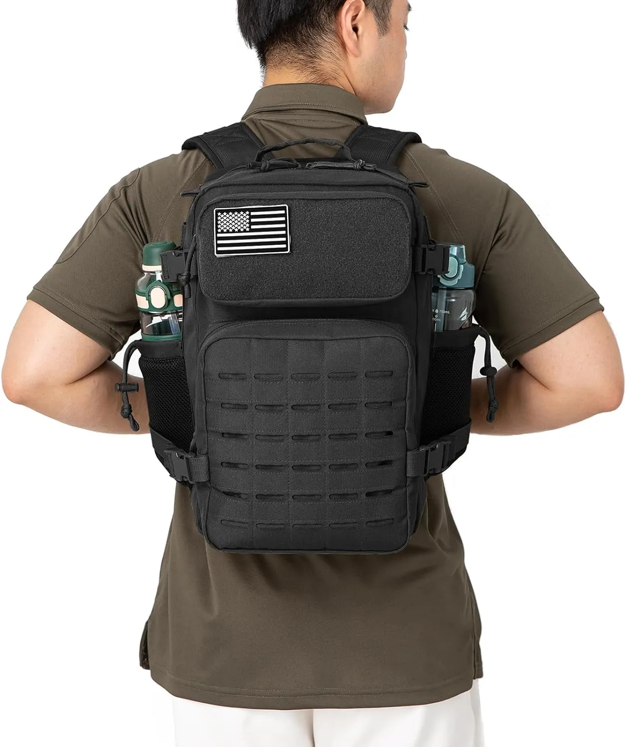 Molle Military Tactical Daypack - 25L with Bottle Holder