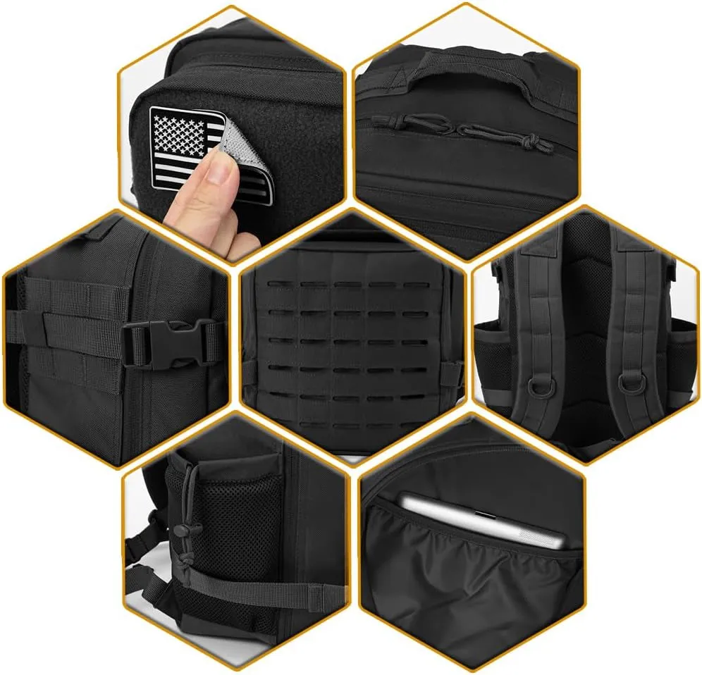 Molle Military Tactical Daypack - 25L with Bottle Holder