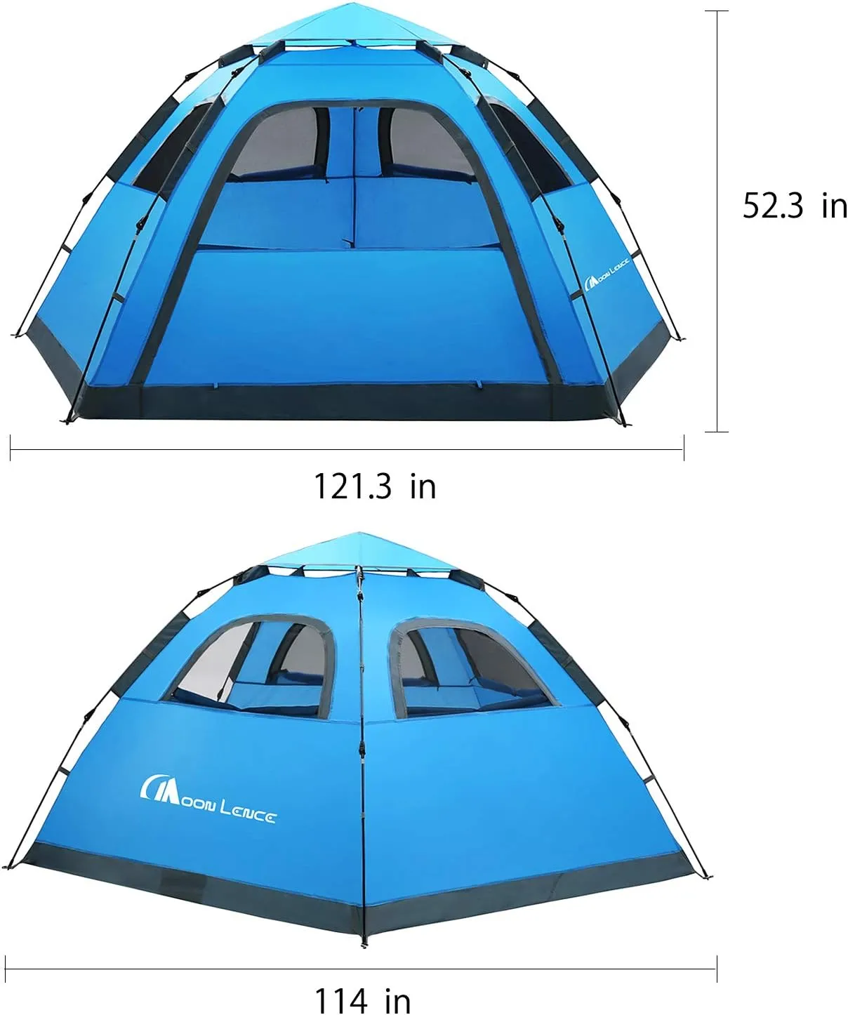 Moon Lence Instant Pop Up Tent Family Camping Tent 4-5 Person Portable Tent Automatic Tent Waterproof Windproof for Camping Hiking Mountaineering