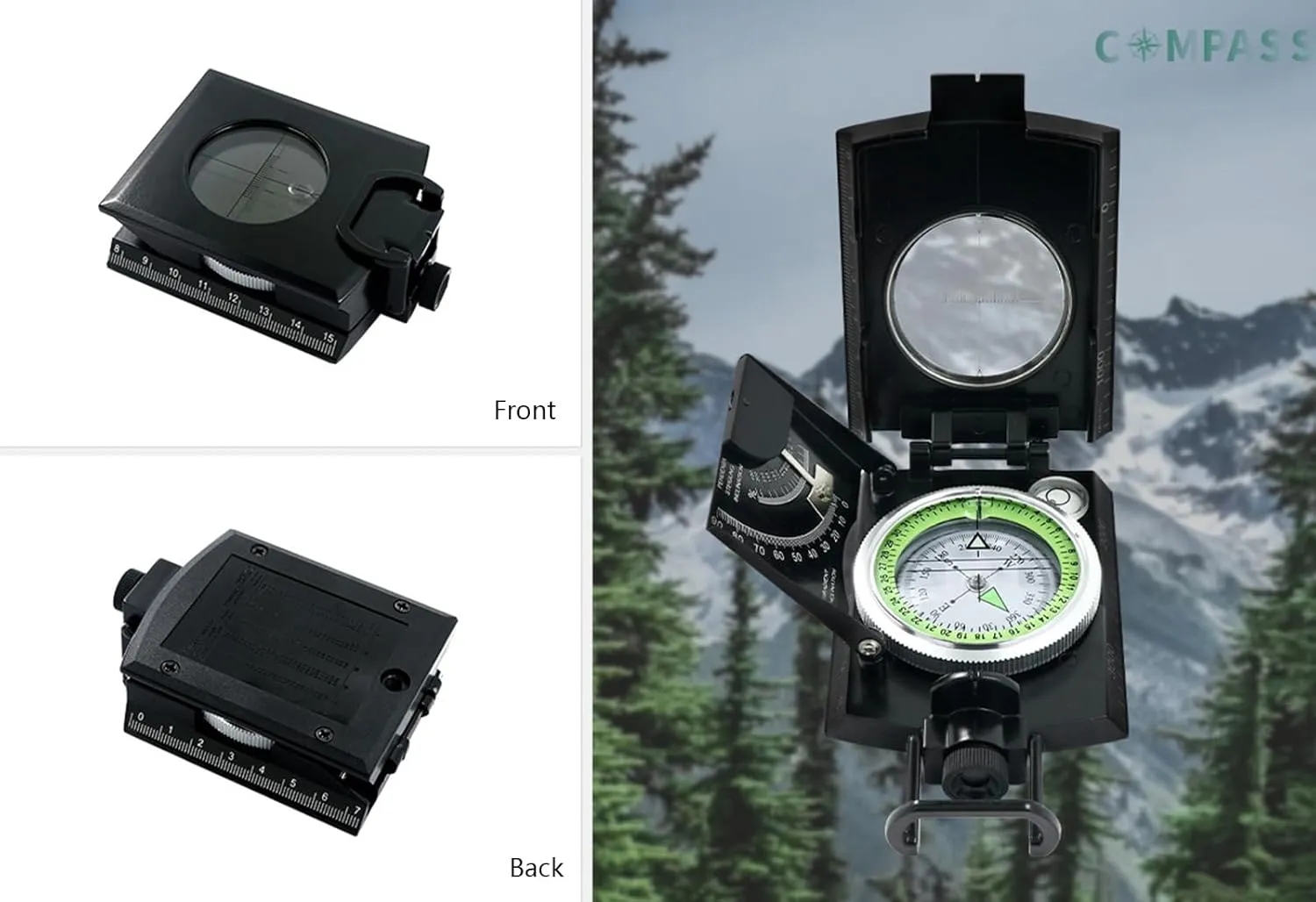 Multifunctional Navigation Compass,Impact Resistant, Waterproof Compass, Suitable for Camping, Hiking, Exploration Outdoor Activities