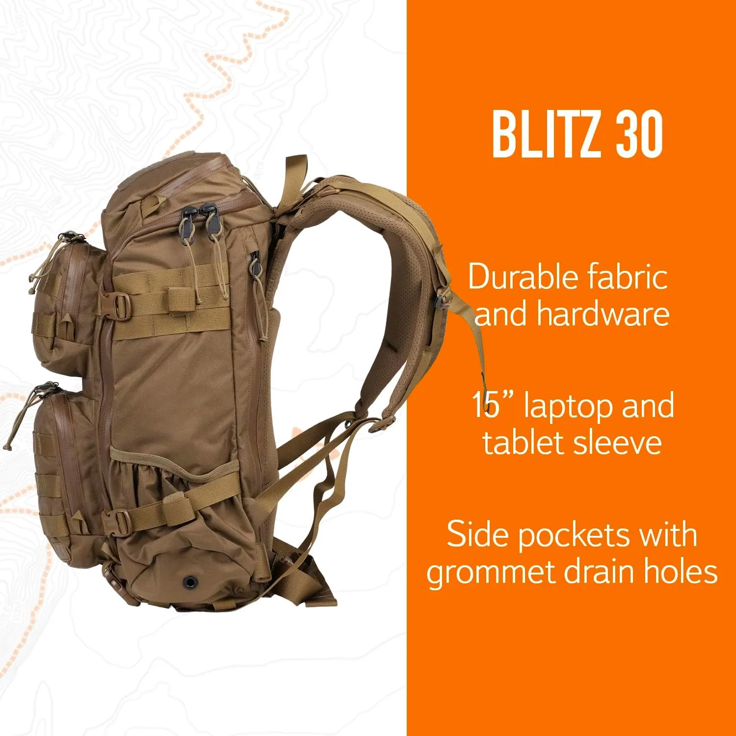 Mystery Ranch Blitz 30 Backpack - Tactical Daypack Molle Hiking Packs, 30L, S/M, Coyote