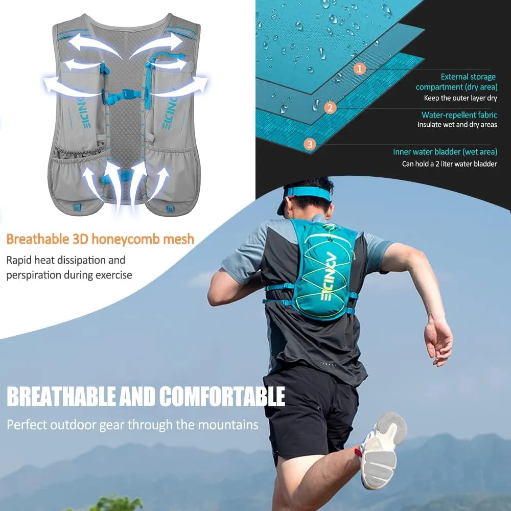 NARUTOO Running Hydration Vest, Lightweight Hydration Backpack Functional Running Vest for Women and Men Cycling Running Climbing Hiking Vest Pack