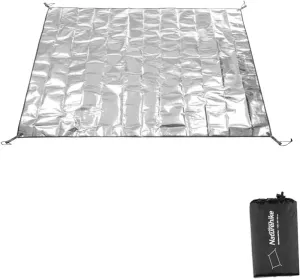 Naturehike Aluminum Foil Foldable Picnic Blanket, Ultralight Ground Sheet Mat, Waterproof Camping Tarp, Foldable Sleeping Pad for Outdoor Picnic,Camping,Beaches, Storage Bag Included (S)