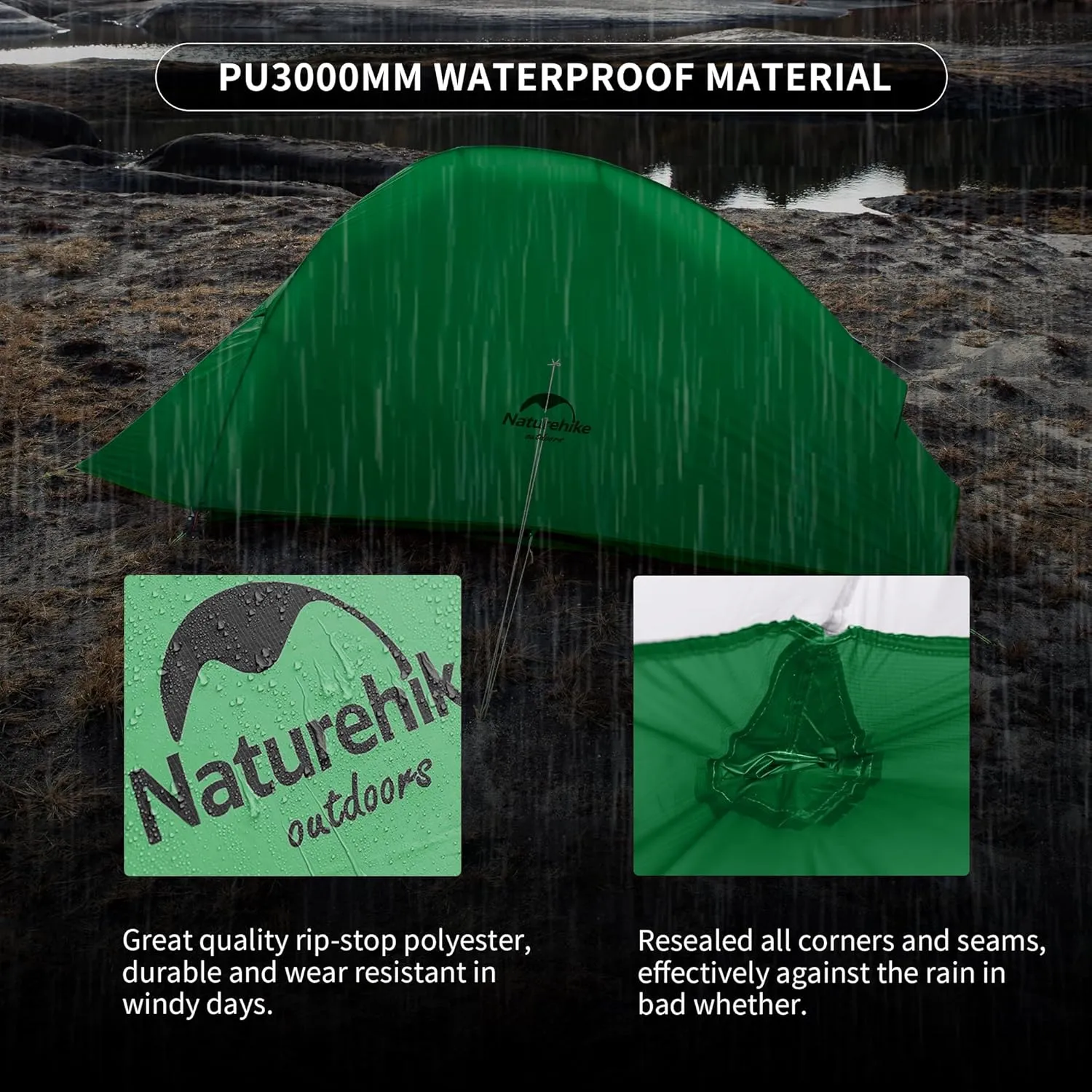 Naturehike Cloud-Up 2 Person Tent Lightweight Backpacking Tent with Footprint - Free Standing Ultralight Camping Hiking Backpack Tents Two Person Tent