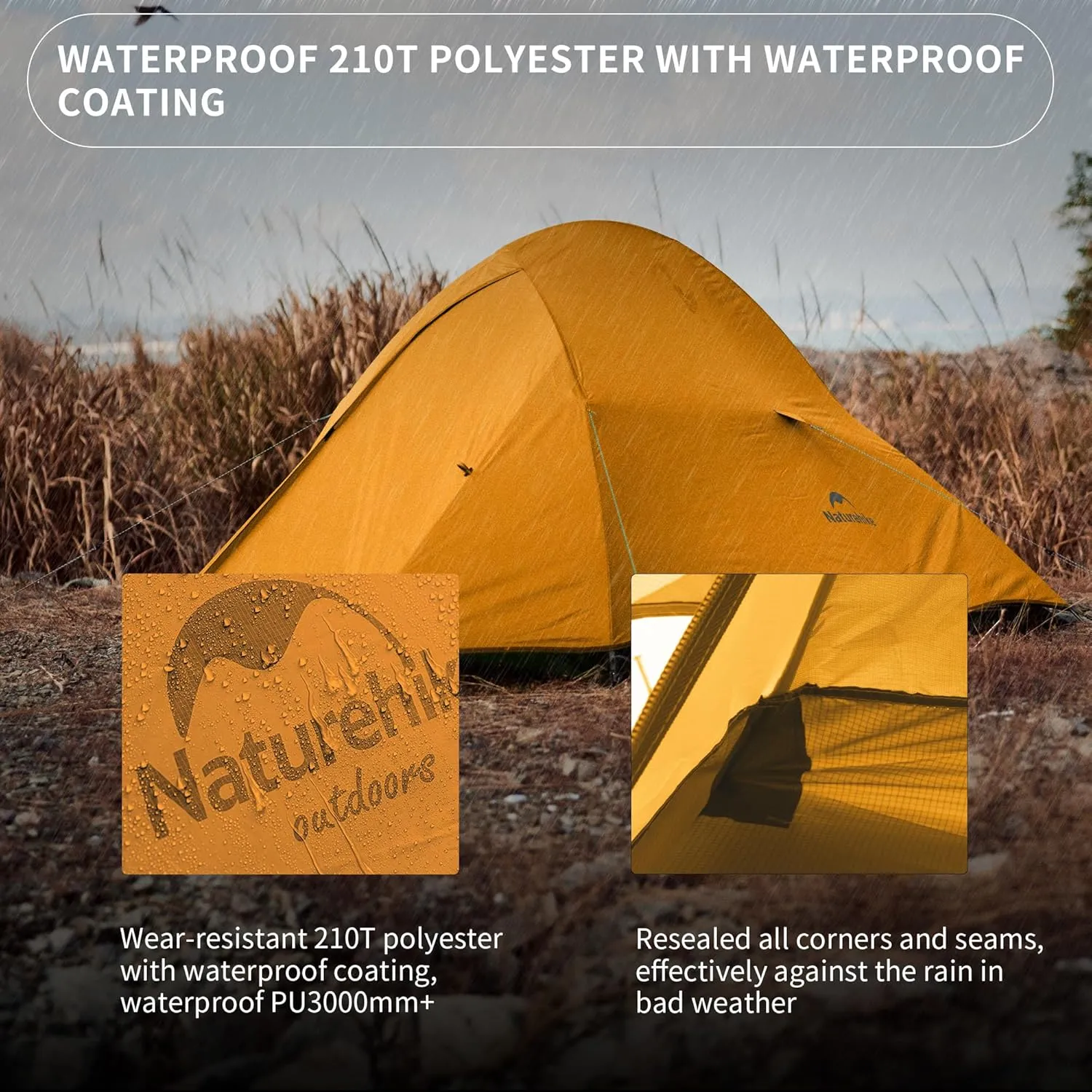 Naturehike Cloud-Up 2 Person Tent Lightweight Backpacking Tent with Footprint - Free Standing Ultralight Camping Hiking Backpack Tents Two Person Tent