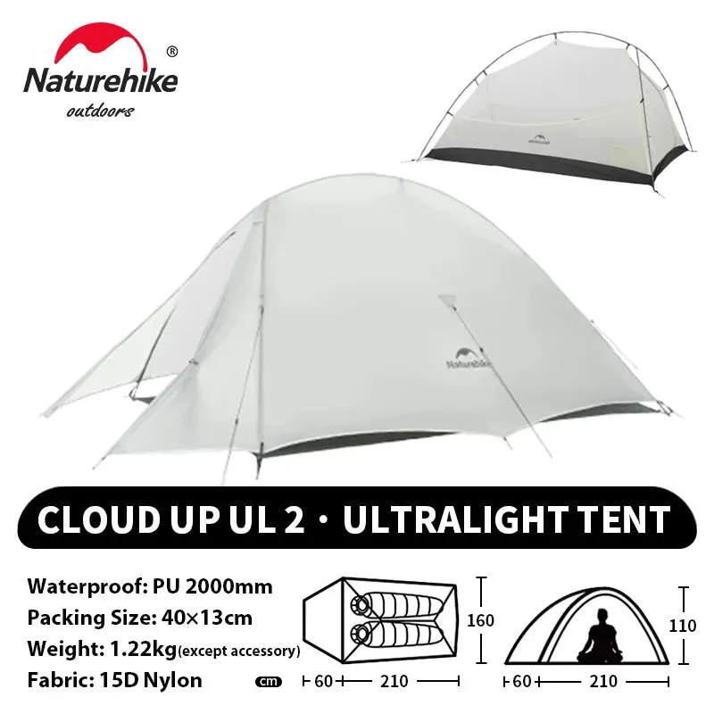 Naturehike Cloud Up 2-Person Ultralight Camping Tent – Waterproof & Durable Hiking Tent
