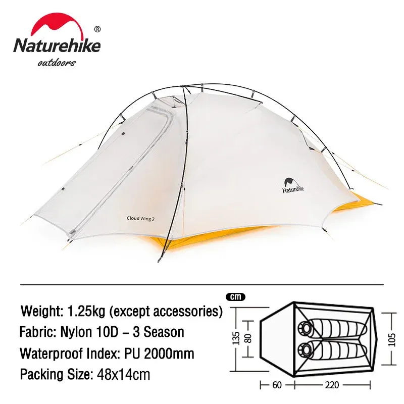 Naturehike Cloud Up Series - Lightweight, All-Season Camping Tents for 1-3 People