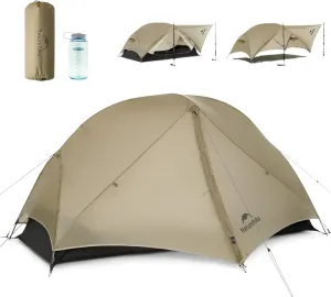 Naturehike Mongar UL Tent [2025 Upgrade] 1.5kg/3.3lb Ultralight Tents,1/2 Person Backpacking Tent,4 modes of use, Waterproof,Hiking tents for Camping with Front Porch,Easy Set up