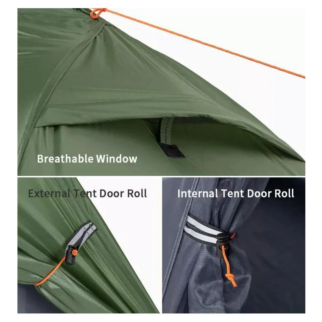 Naturehike NH18A095-D Cycling Ultralight 1 Man Tent   Mats - 20D FOREST GREEN