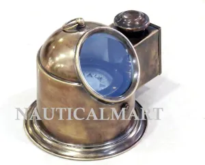NauticalMart Antique Brass Binnacle Compass w/Oil Lamp/Nautical Compass