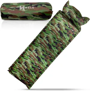 NELE Self Inflating Sleeping Pad 2inch Lifestyle Pad (Camouflage Green)