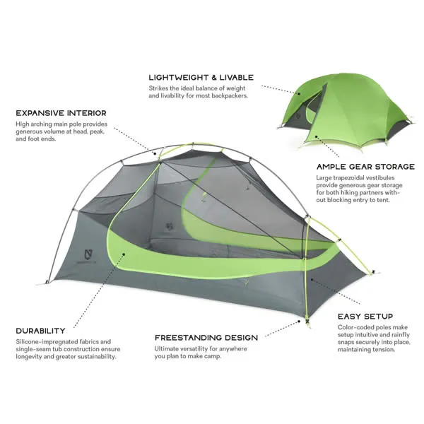 Nemo Dragonfly 1P: 1 Person Ultralight Backpacking / Hiking Tent