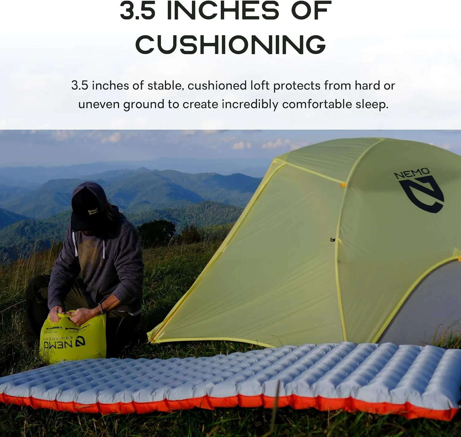 NEMO Equipment Tensor All-Season Ultralight Insulated Sleeping Pad - Regular (72"x20") - Blade/Spicy Orange