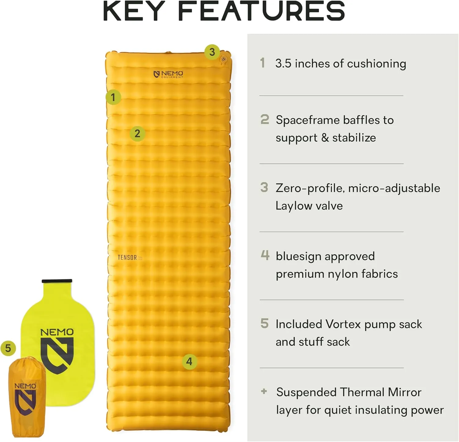 NEMO Equipment Tensor Trail Ultralight Insulated Sleeping Pad - Long Wide (76"x25") - Mango/Huckleberry