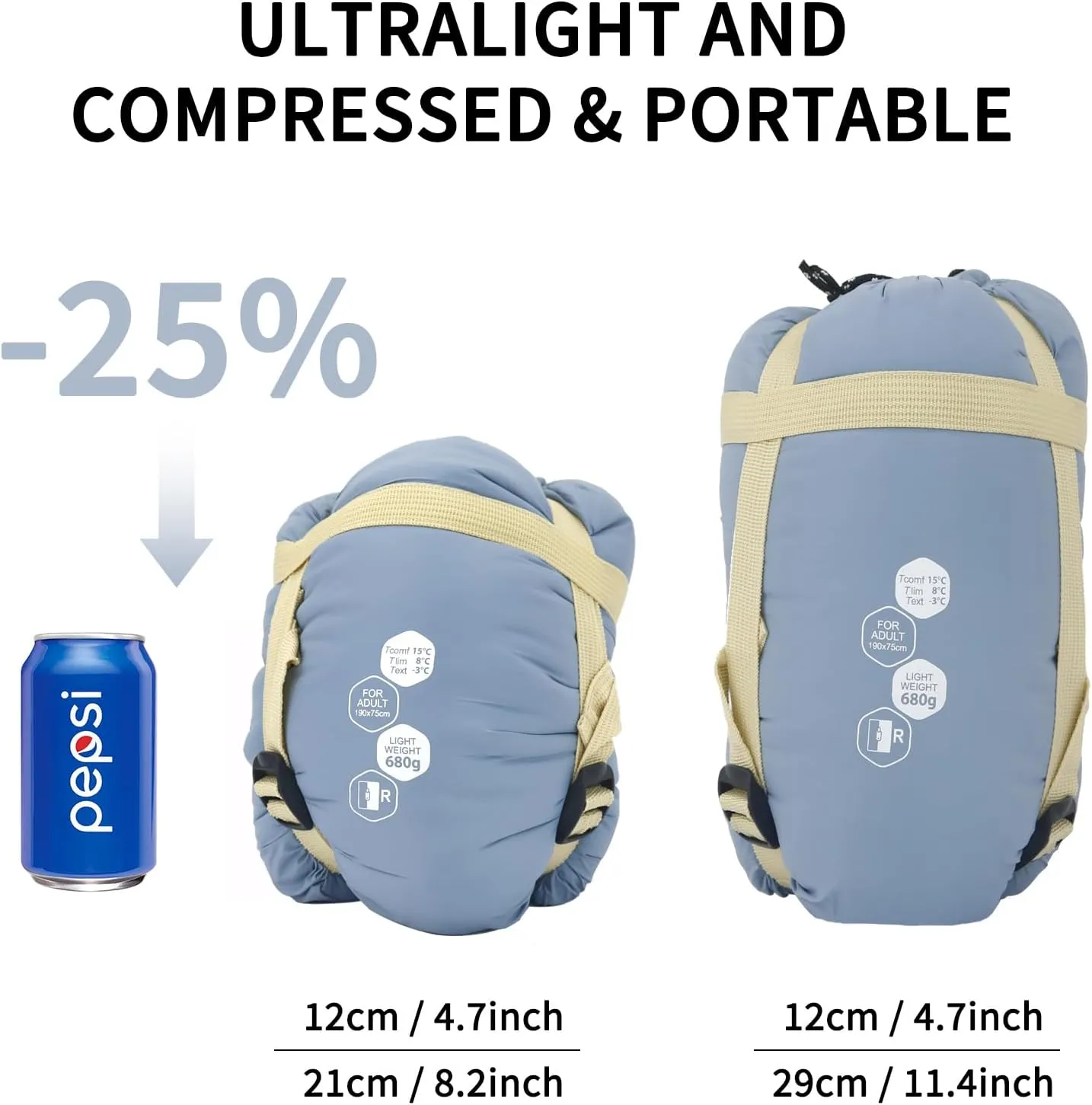 NewDoar Ultralight Backpacking Sleeping Bag - 50-70°F, 1.5lbs, Waterproof & Machine Washable, 2-Way Zipper for Teens,Couples,Women,Men Compact for Hiking/Camping (M/L Sizes)
