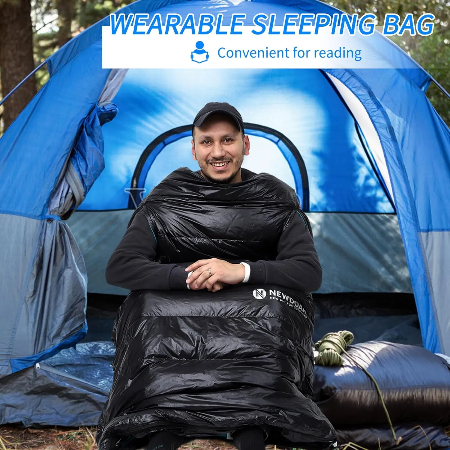 NewDoar Urltra-Light Camping Sleeping Bag 800FP White Goose Sown Spring Summer Outdoor Autumn Mummy Sleeping Bag for Hiking Tent