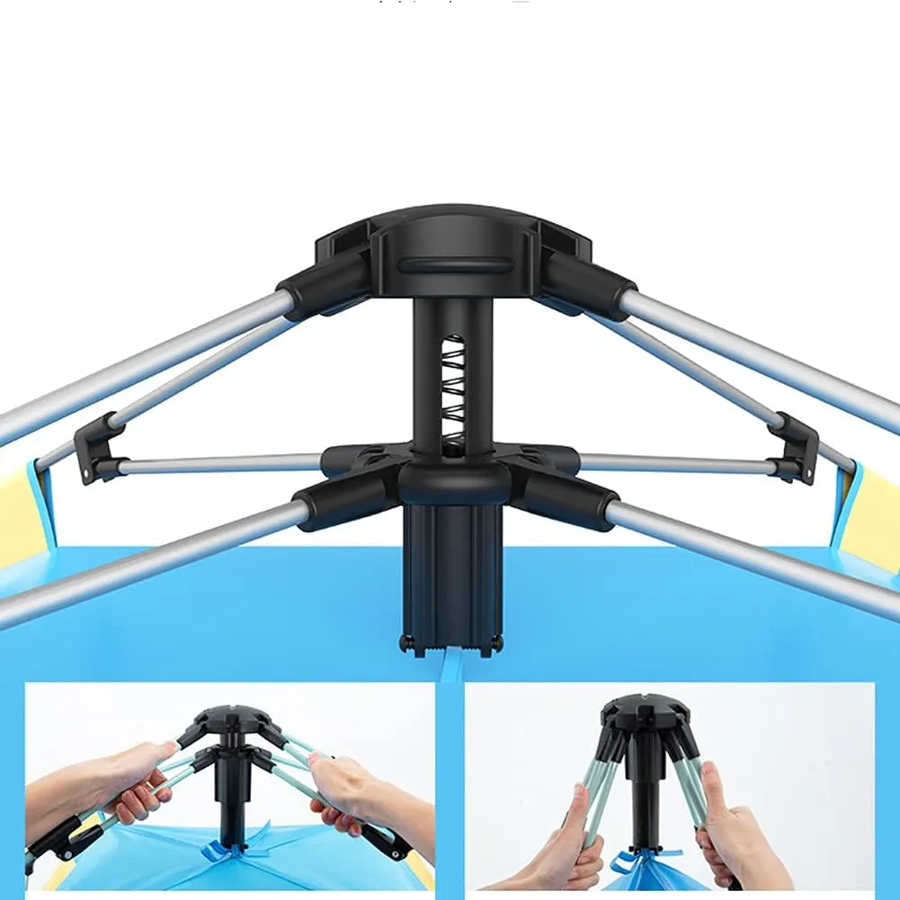 NIEH Lightweight Instant Pop Up Tent for 3 to 4 Person Automatic Opening Hydraulic Double Layer Portable Automatic Tent Family Camping Tent with Porch
