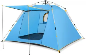 NIEH Lightweight Instant Pop Up Tent for 3 to 4 Person Automatic Opening Hydraulic Double Layer Portable Automatic Tent Family Camping Tent with Porch