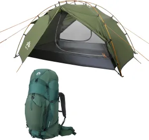 Night Cat Backpacking Tent 2 Person with Internal-Frame Hiking Backpack 100L, Lightweight Camping Tent with Foldable Pole, Lightweight Fast Setup Camp Tent Double Layers Waterproof