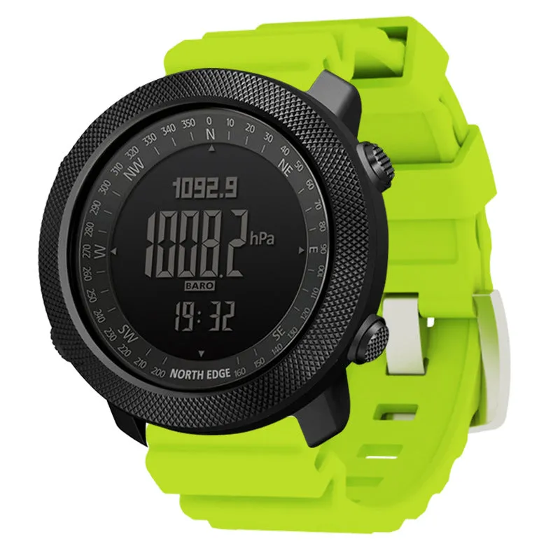North Edge APACHE 3 Grey Men's Digital Sports Watch - 50m Water Resistant with built-in Altimeter, Barometer and Compass