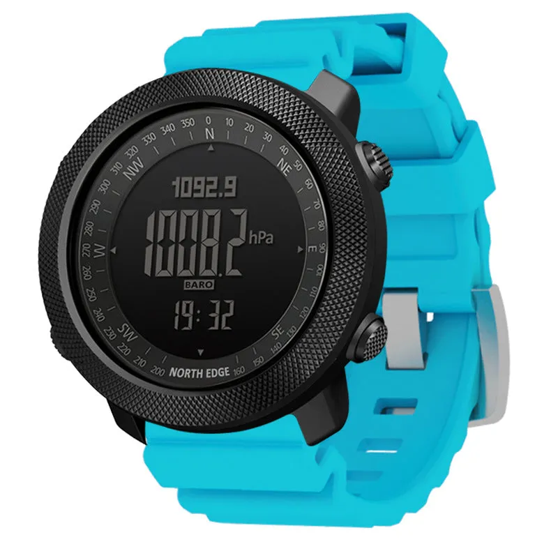 North Edge APACHE 3 Grey Men's Digital Sports Watch - 50m Water Resistant with built-in Altimeter, Barometer and Compass