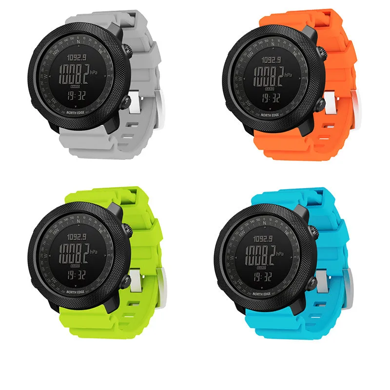 North Edge APACHE 3 Grey Men's Digital Sports Watch - 50m Water Resistant with built-in Altimeter, Barometer and Compass