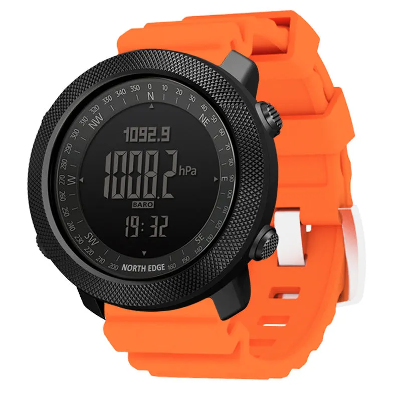 North Edge APACHE 3 Grey Men's Digital Sports Watch - 50m Water Resistant with built-in Altimeter, Barometer and Compass