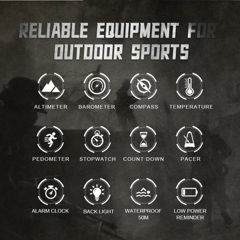 North Edge APACHE 46 - Multifunction Waterproof Sports Watch | Pedometer, Thermometer, Altimeter