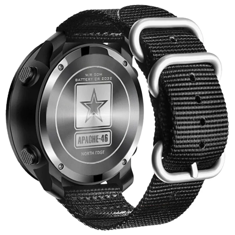 North Edge APACHE 46 - Multifunction Waterproof Sports Watch | Pedometer, Thermometer, Altimeter